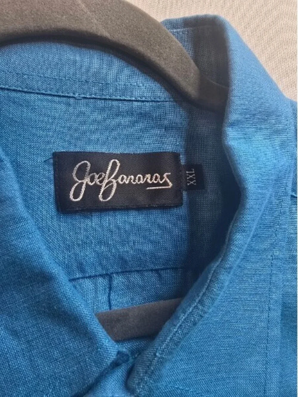 Joe Faranas XXL Blue Linen Button-Up Shirt